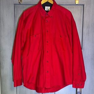 Men’s Vintage Field Gear Brand Size Large Red 100% Cotton Button Down